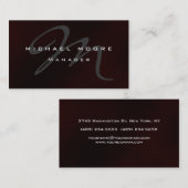 Red Gray Monogram Einzigartige attraktive Visitenk Visitenkarte (Vorne/Hinten)