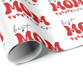 Red Gray Niedlich Best Mama jemals Geschenkpapier (Rolleneckpunkt)