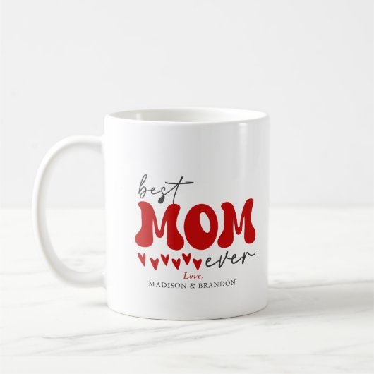 Red Gray Niedlich Best Mama jemals Kaffeetasse (Links)