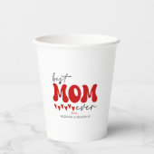 Red Gray Niedlich Best Mama jemals Pappbecher (Vorderseite)