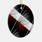 Red Gray Petal Design Acrylmauer Uhr Keramik Ornament (Rechts)