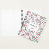 Red Gray Scandinavian Floral Pattern Planner Planer (Anzeige)