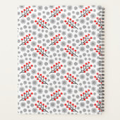 Red Gray Scandinavian Floral Pattern Planner Planer (Rückseite)