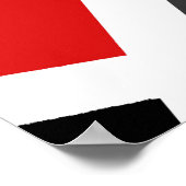 Red Gray Schwarz-weiß Geometric Poster (Ecke)