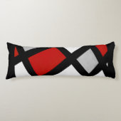 Red Gray Schwarz-weiß Geometric Seitenschläferkissen (Vorderseite)