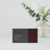 Red Gray Script Business Card Visitenkarte (Stehend Vorderseite)