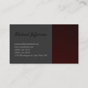 Red Gray Script Business Card Visitenkarte