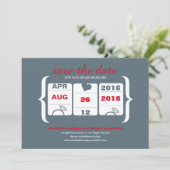 Red Gray Slot Machine Save the Date - Hochzeit (Stehend Vorderseite)