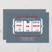Red Gray Slot Machine Save the Date - Hochzeit (Vorne/Hinten)