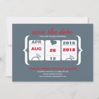 Red Gray Slot Machine Save the Date - Hochzeit