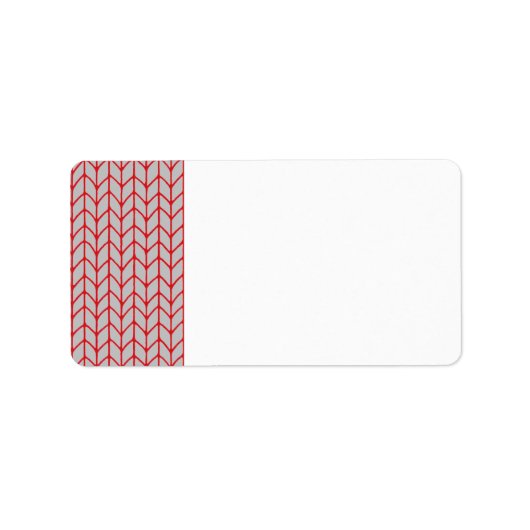 RED GRAY STRICK Address Labels Adressaufkleber (Vorne)