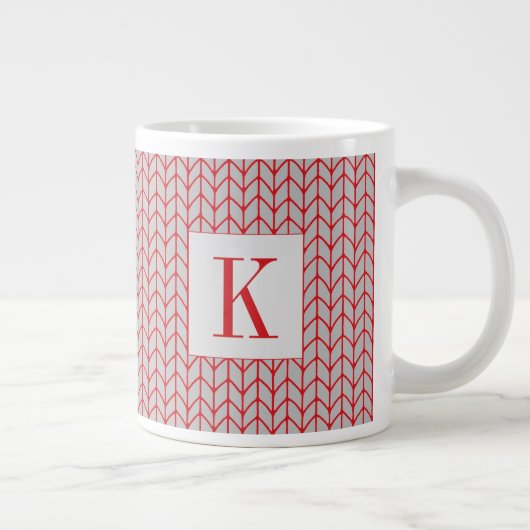 RED GRAY STRICK Big White Tasse + Ursprünglich (Rechts)