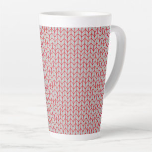 RED GRAY STRICK Tall Latte Tasse