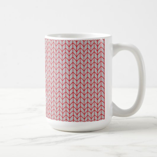 RED GRAY STRICK Tall White Tasse (Rechts)