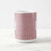RED GRAY STRICK Tall White Tasse + Ursprünglich (Mittel)