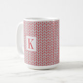 RED GRAY STRICK Tall White Tasse + Ursprünglich (Vorderseite Links)