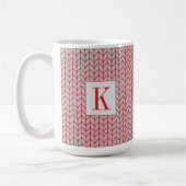RED GRAY STRICK Tall White Tasse + Ursprünglich (Links)