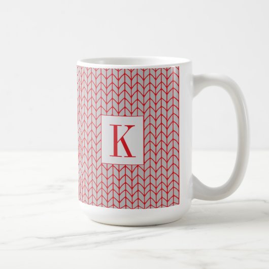 RED GRAY STRICK Tall White Tasse + Ursprünglich (Rechts)
