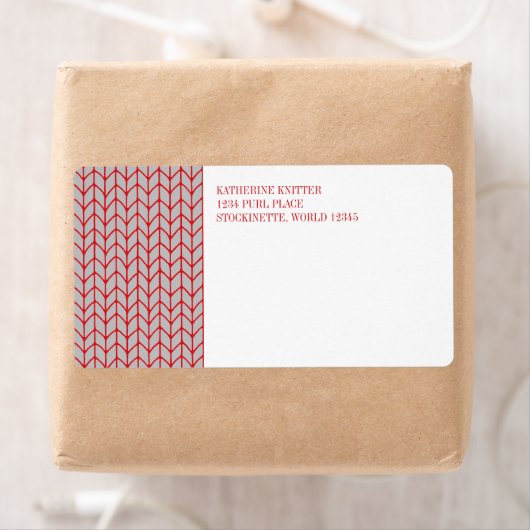 RED GRAY STRICK Versandadresse Labels (Insitu)