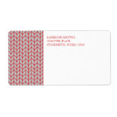 RED GRAY STRICK Versandadresse Labels (Vorne)
