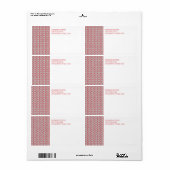 RED GRAY STRICK Versandadresse Labels (Vorne)