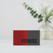 Red Gray Stylish Black Trainer Business Card Visitenkarte (Stehend Vorderseite)