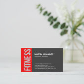 Red Gray Trainer Fitness Moderne Business Card Visitenkarte (Stehend Vorderseite)