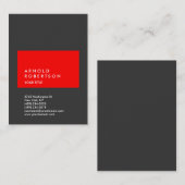 Red Gray Trendy Large Beruflich Business Card Visitenkarte (Vorne/Hinten)