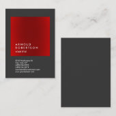 Red Gray Trendy Large Beruflich Business Card Visitenkarte (Vorne/Hinten)