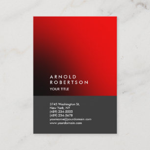Red Gray Trendy Large Beruflich Business Card Visitenkarte
