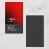 Red Gray Trendy Moderne Berufliche Visitenkarte (Vorne/Hinten)