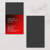 Red Gray Trendy Moderne Berufliche Visitenkarte (Vorne/Hinten)