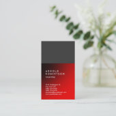 Red Gray Trendy Moderne Berufliche Visitenkarte (Stehend Vorderseite)