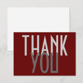 Red Gray Vielen Dank Moderne Minimalistische Schli Dankeskarte (Vorne/Hinten)