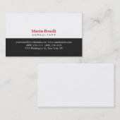 Red Gray White Beruflich Classic Business Card Visitenkarte (Vorne/Hinten)