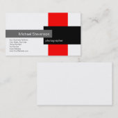 Red Gray White Black Business Card Visitenkarte (Vorne/Hinten)