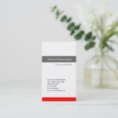 Red Gray White Consultant Business Card Visitenkarte (Stehend Vorderseite)