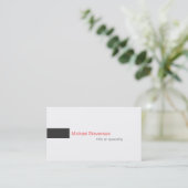 Red Gray White Consultant Business Card Visitenkarte (Stehend Vorderseite)