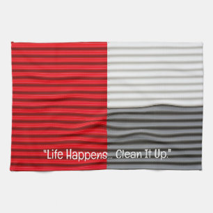 Red Gray White Graphics Küchentuch