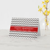 Red Gray Zickzack Business von Group Birthday Karte (Gelbe Blume)