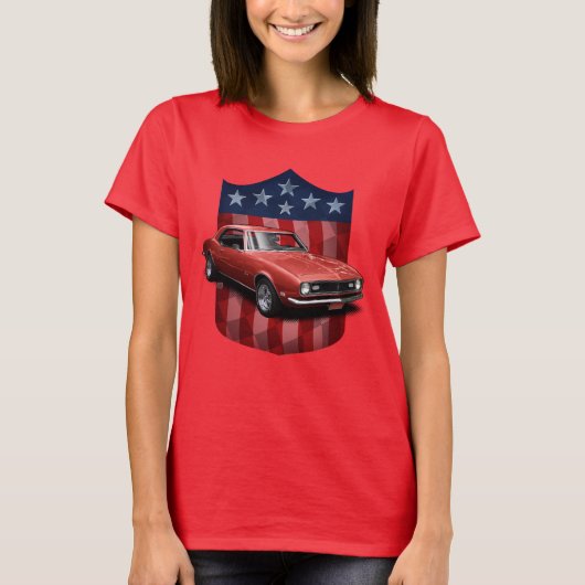 Red Great American Shield Camaro Ladys T T-Shirt (Vorderseite)