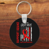 Red Great Niece Heart Disease Awareness Flag Graph Schlüsselanhänger (Vorderseite)