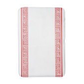 Red Grecian Frieze Design Badematte (Vorderseite Vertikal)