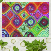 Red Green Abstrakt Mosaik Geschirrtuch (Gefaltet)