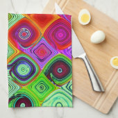 Red Green Abstrakt Mosaik Geschirrtuch (Viertel Falte)