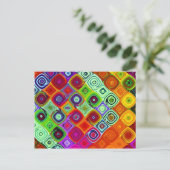 Red Green Abstrakt Mosaik Postkarte (Stehend Vorderseite)