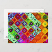 Red Green Abstrakt Mosaik Postkarte (Vorne/Hinten)