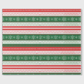 Red Green and Blue Festive Christmas Pattern Geschenkpapier (Flach)