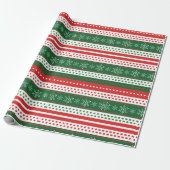 Red Green and Blue Festive Christmas Pattern Geschenkpapier (Ungerollt)