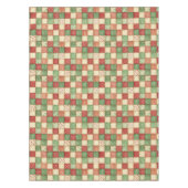 Red Green and Cream Patchwork Quilt Look Tischdecke (Vorderseite)
